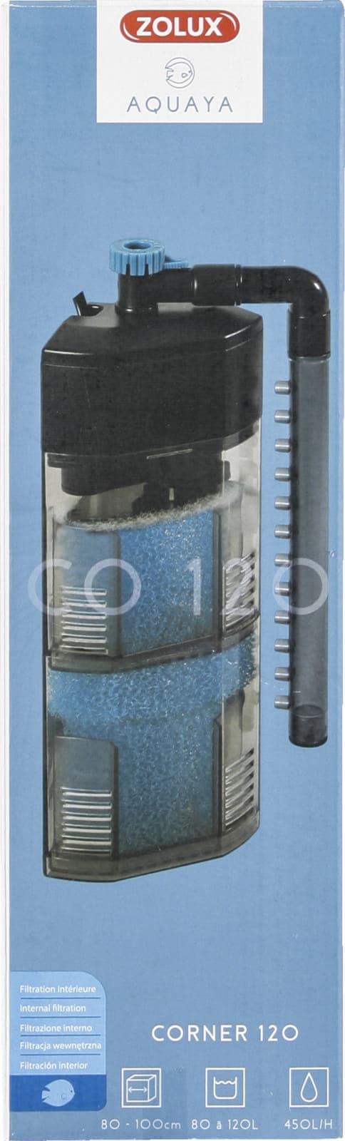ZOLUX Filtr wewnętrzny do akwarium AQUAYA Corner 120 