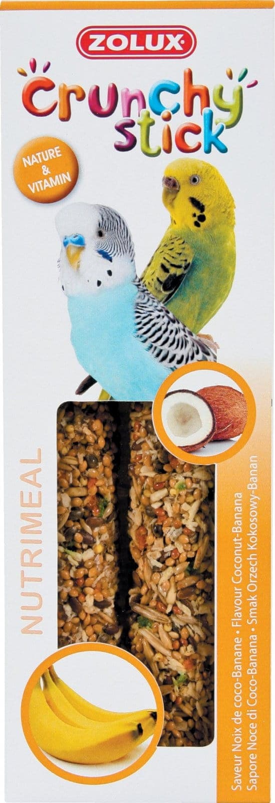 ZOLUX Kolba Crunchy Stick papuga mała orzech kokosowy banan 85 g 