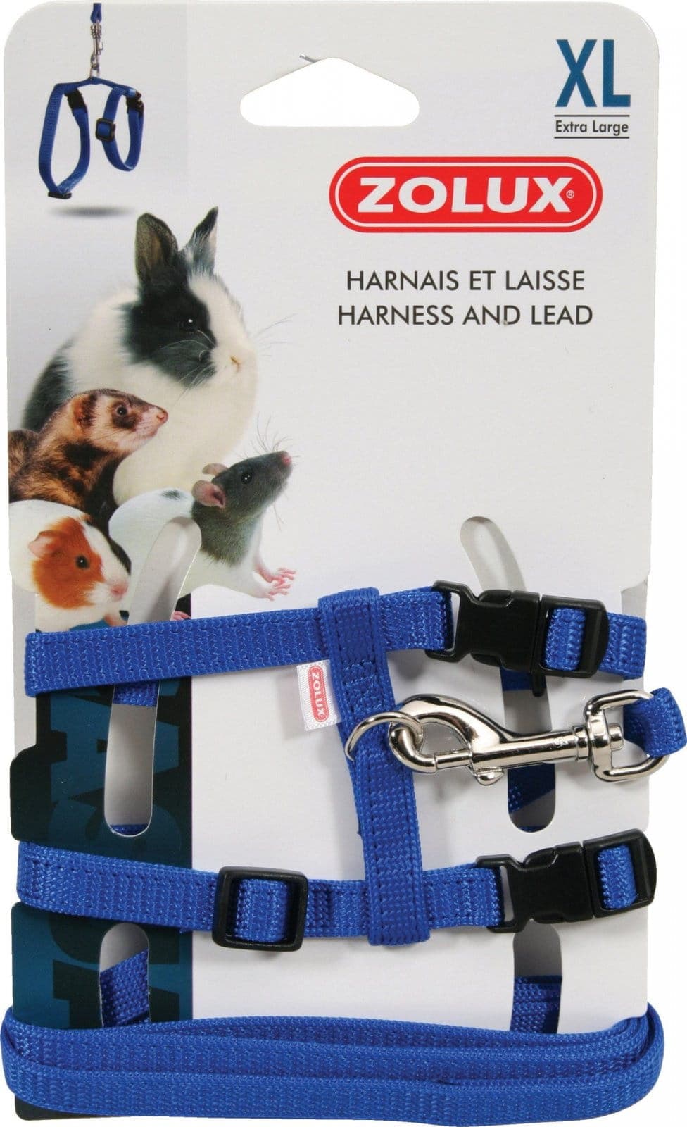 Zolux Szelki i smycz dla królika XL kol. niebieski 