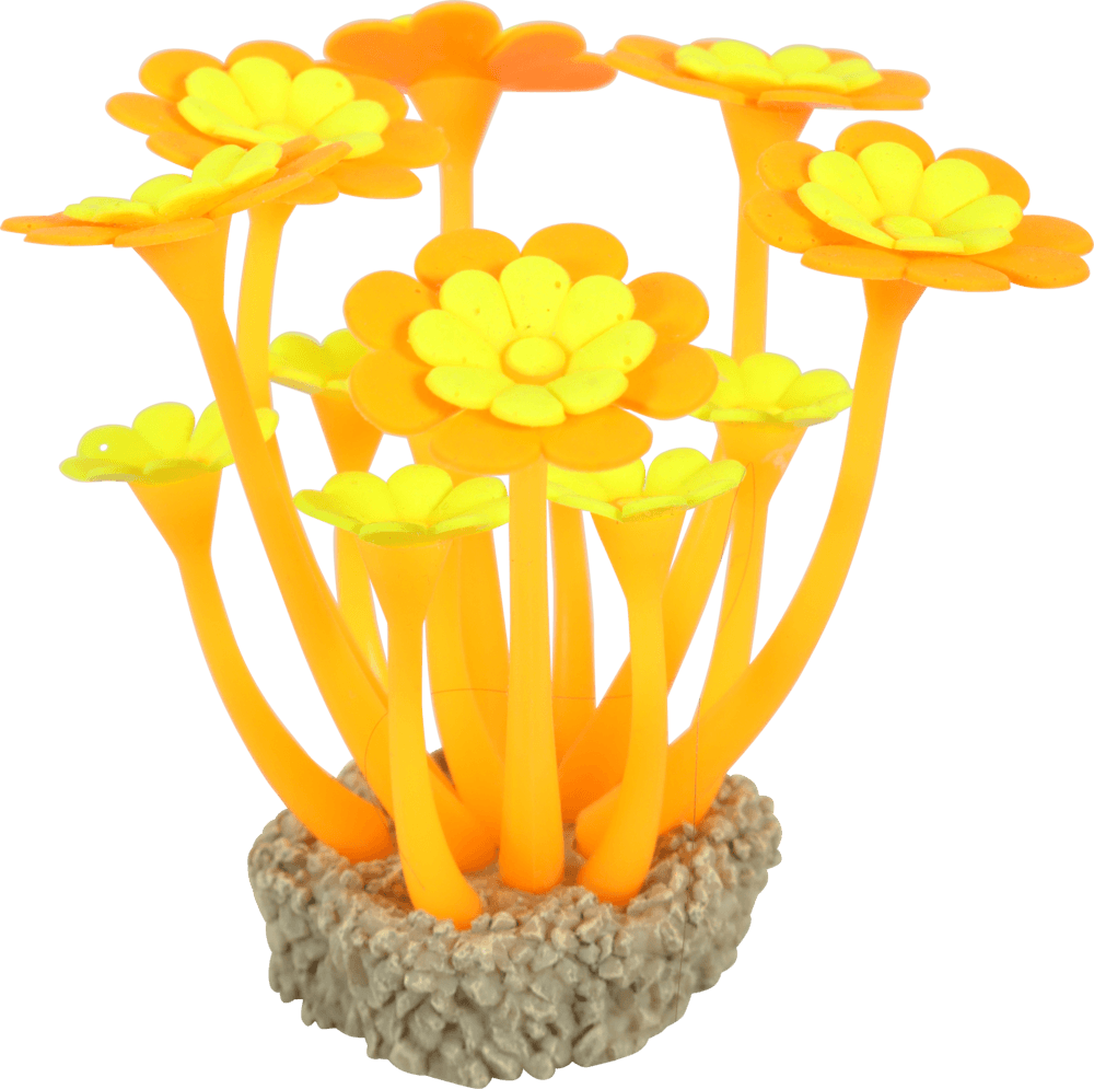ZOLUX Ozdoba do akwarium FLOWERS 2 pomarańczowo żółta fluorescencyjna 