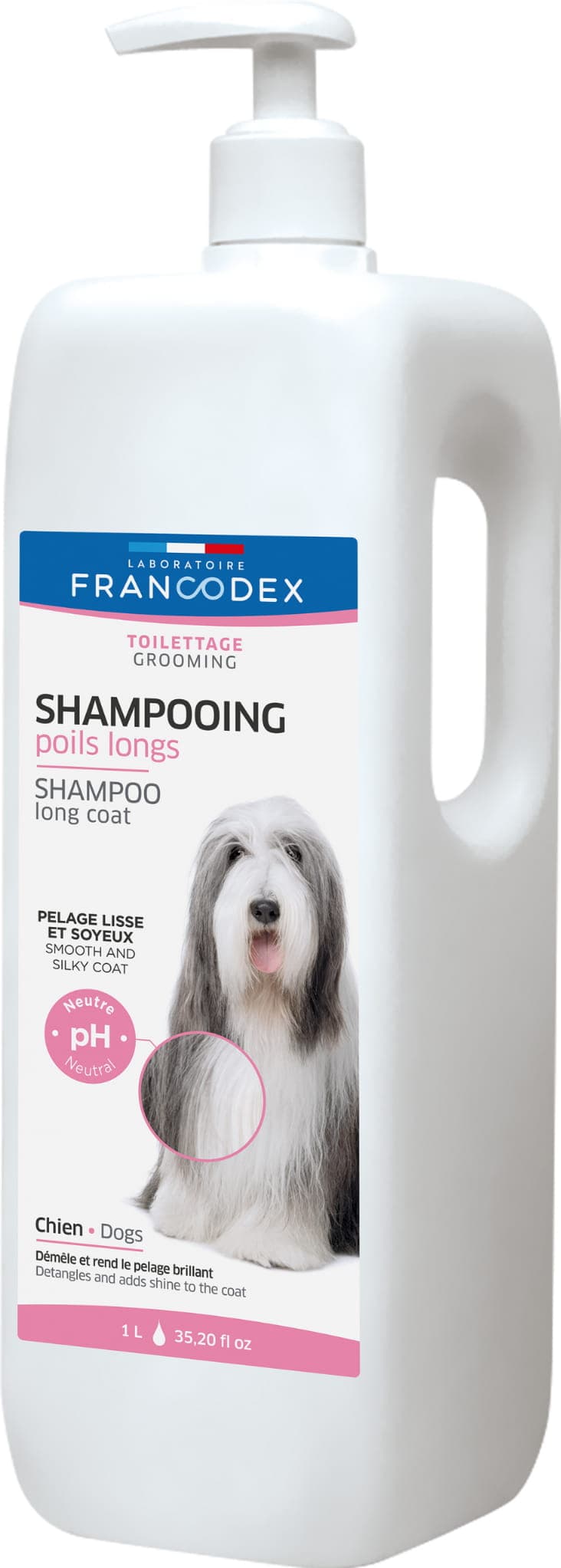 FRANCODEX Szampon dla psa do długiej sierści, bez parabenów1 l 