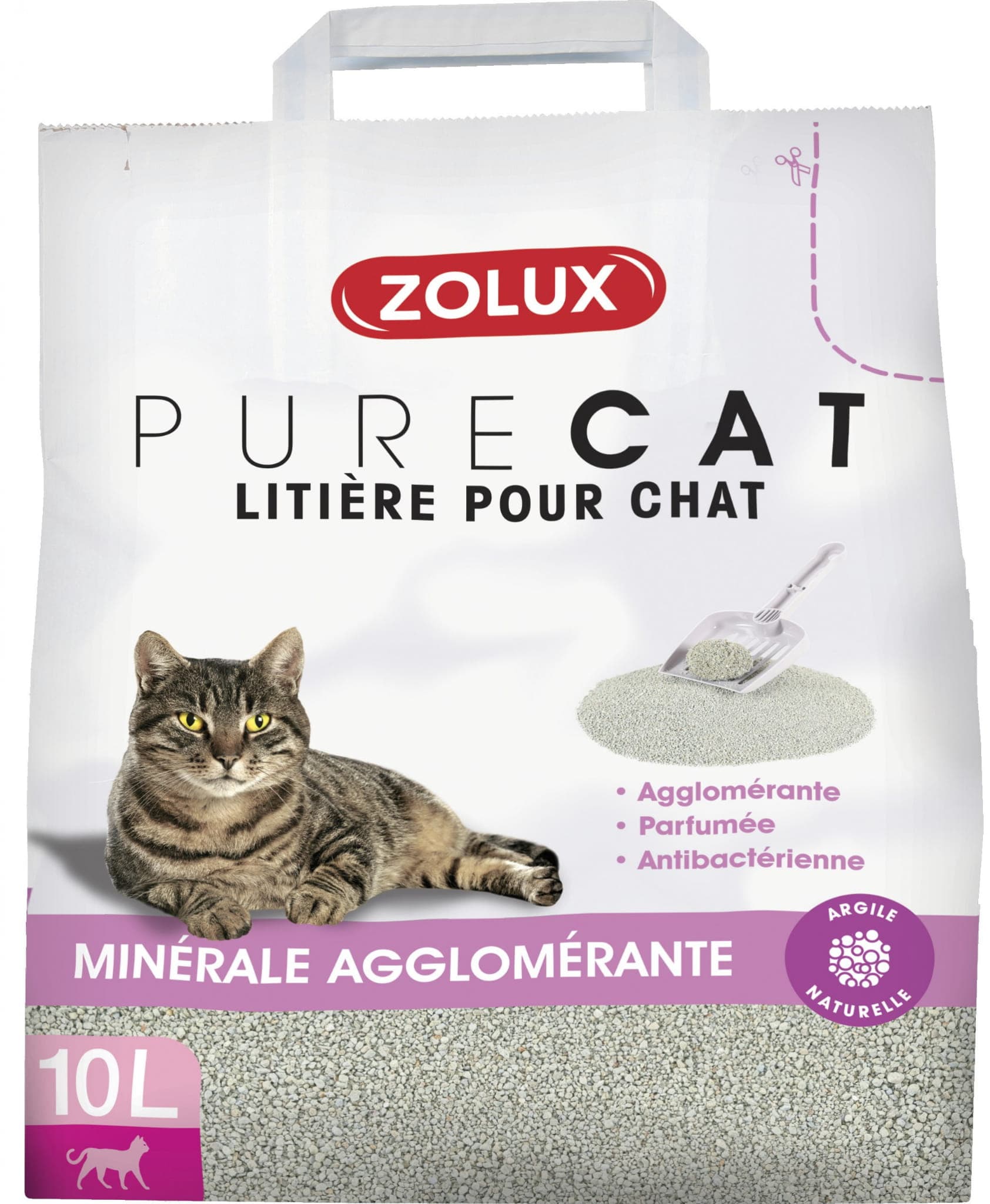 ZOLUX Żwirek dla kota mineralny zapachowy antybakteryjny PURECAT 10 l 