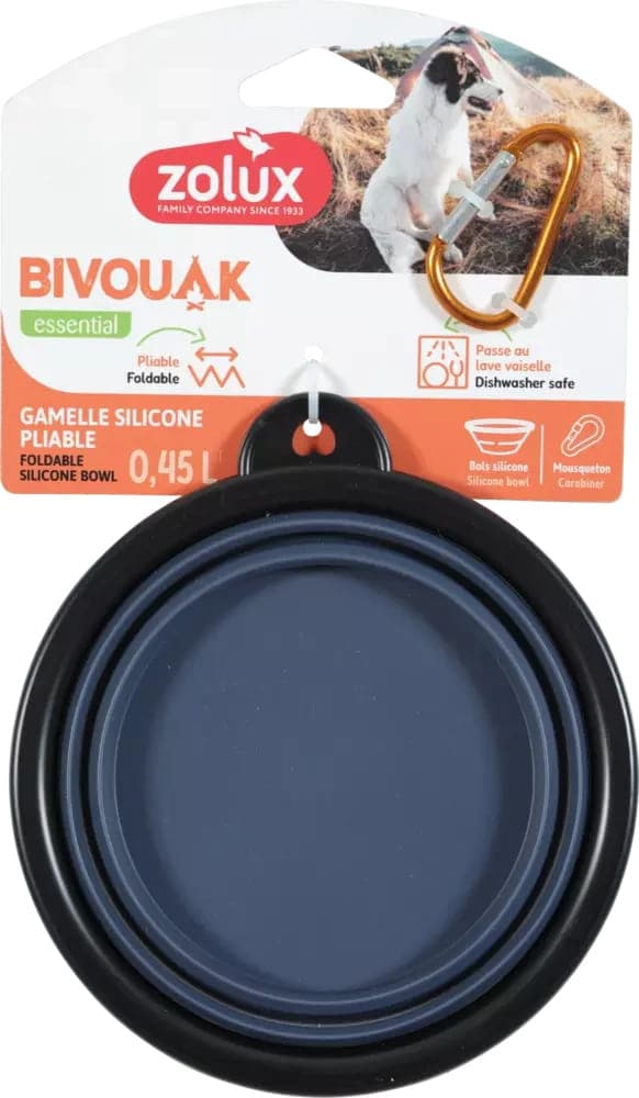 ZOLUX Składana miska dla psa BIVOUAK 450 ml niebieska 