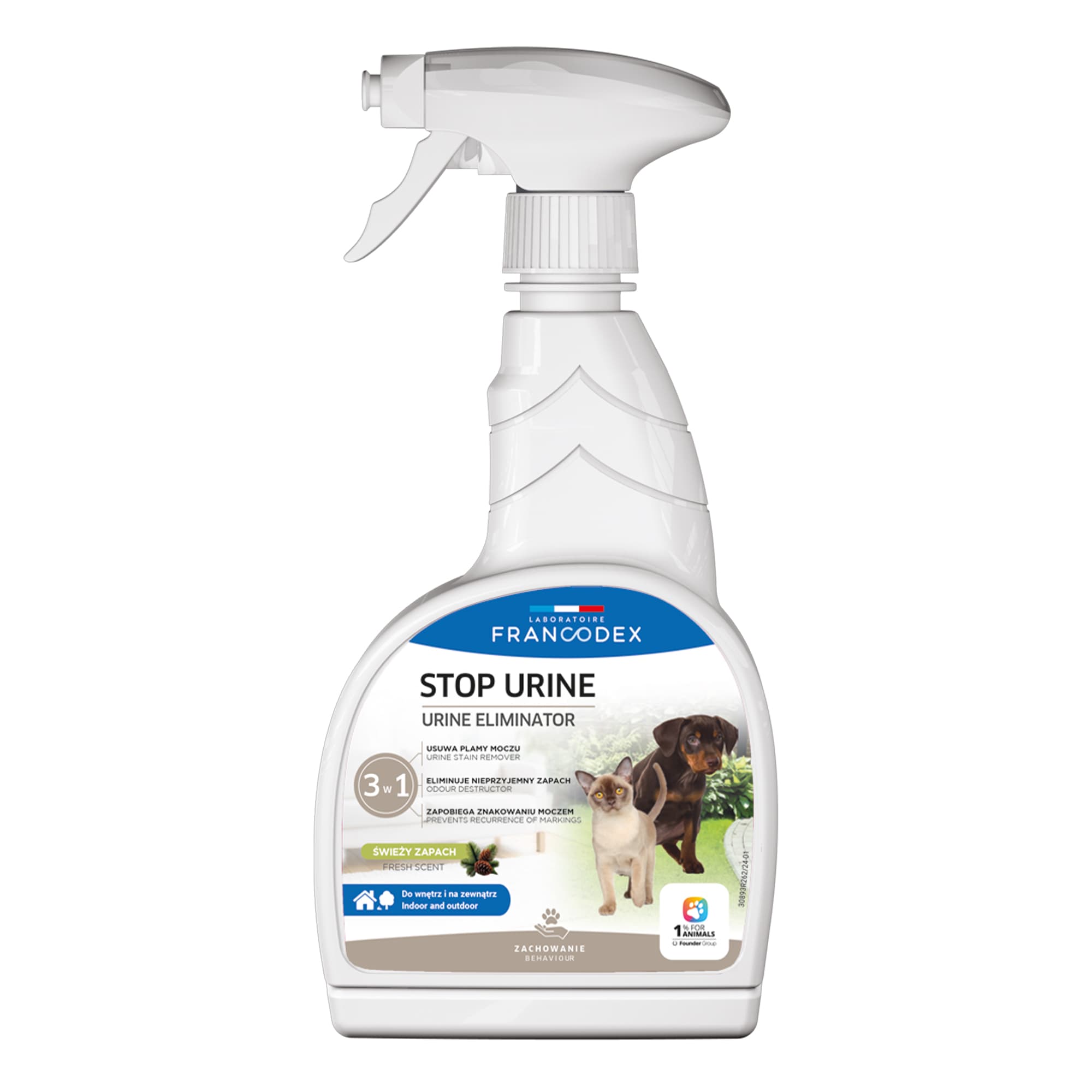 Spray przeciw plamom i zapachowi moczu Francodex Stop Urine 750 ml 