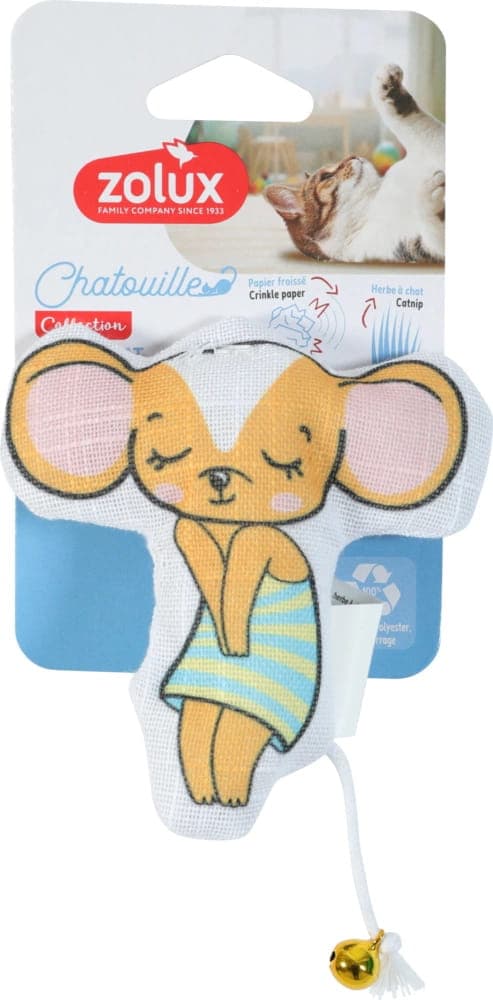 ZOLUX Zabawka dla kota dzwonek kocimiętka mysz sukienka CHATOUILLE 12cm 