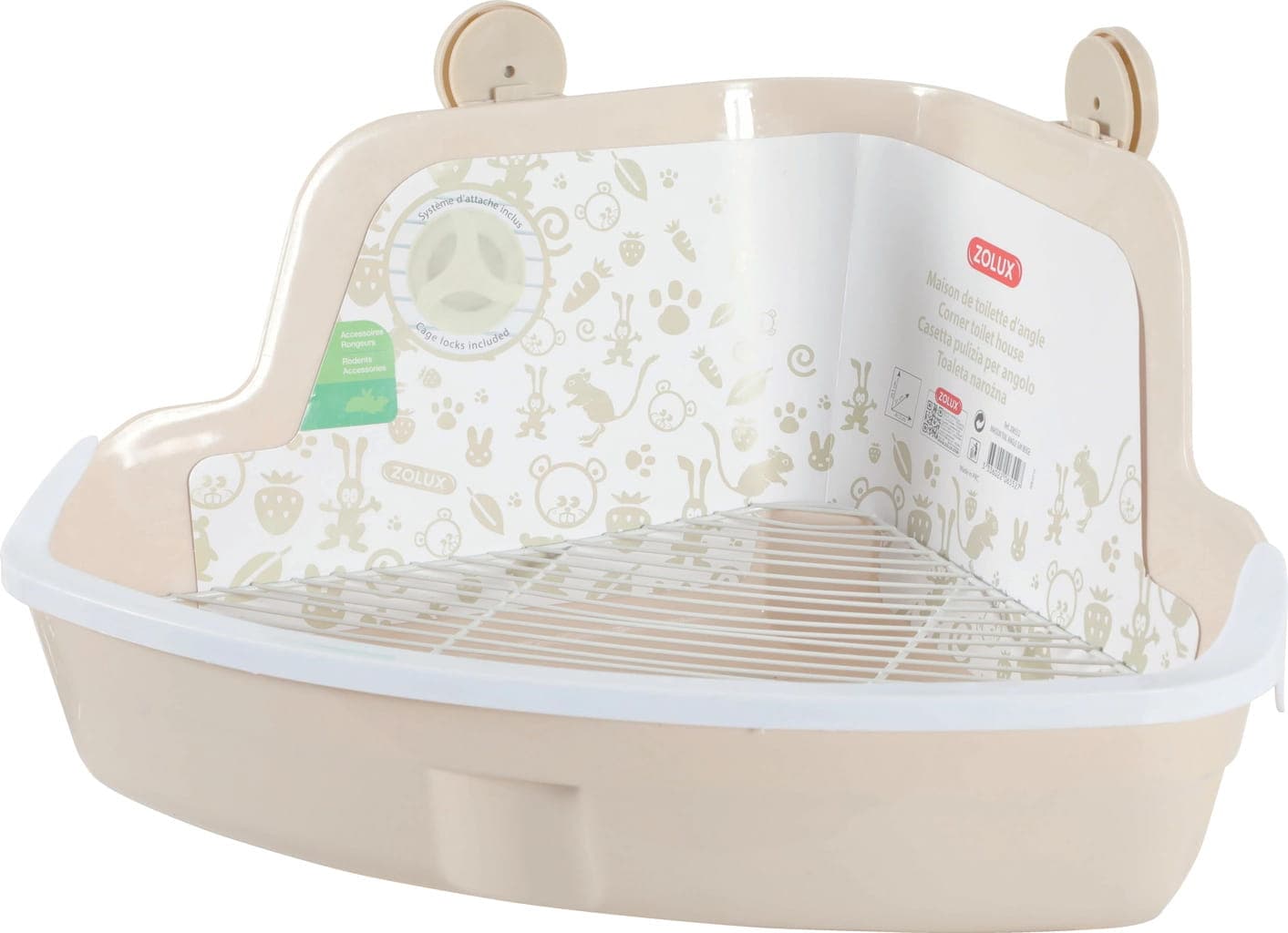 ZOLUX Toaleta narożna dla gryzonia duża 415x310x205 mm kol. beżowy 