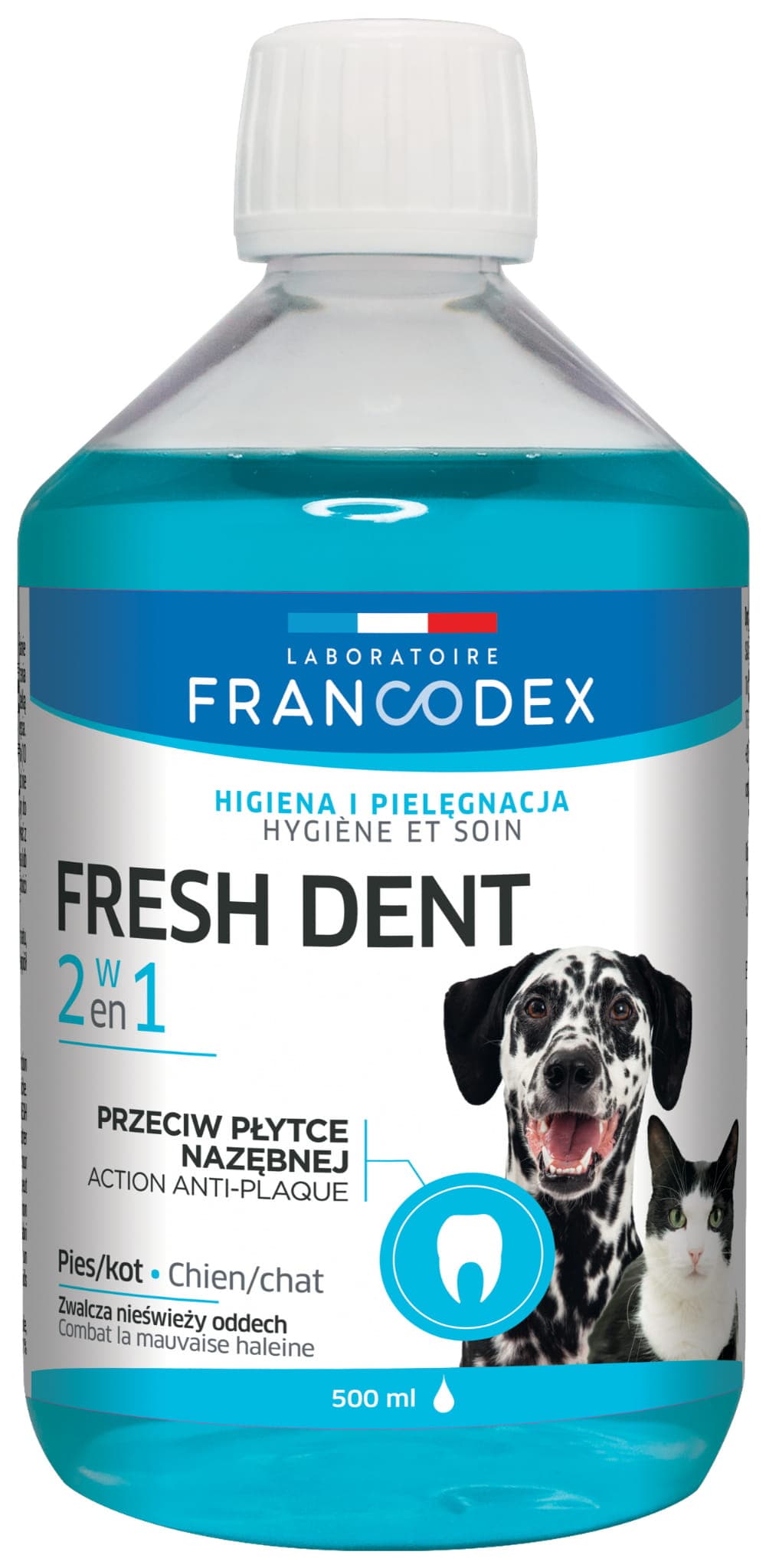 FRANCODEX PL Płyn dla psa i kota do higieny jamy ustnej Fresh dent 500 ml 