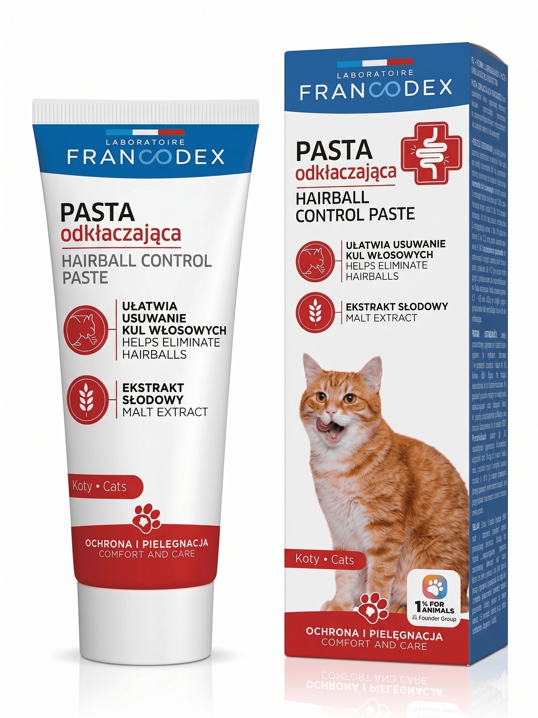 FRANCODEX PL Pasta odkłaczająca dla kota, wspomaga pracę jelit 70 g 