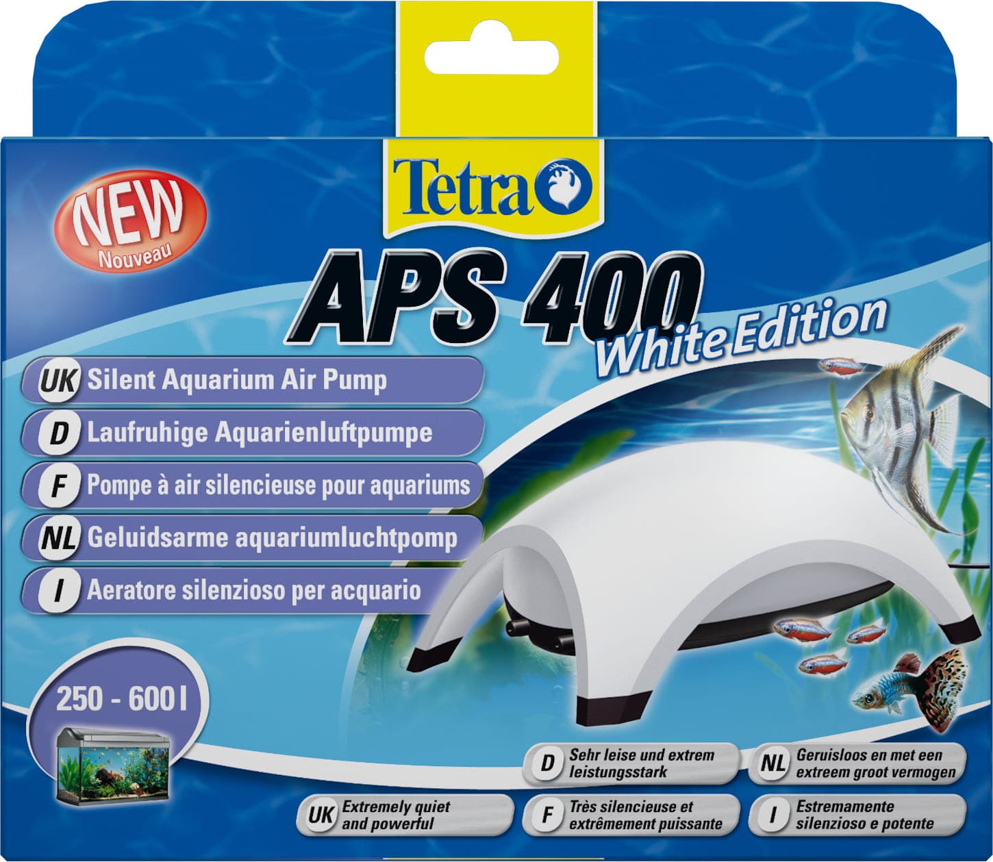 TETRA Aquarium Air Pumps white APS 400 pompa do akw. 250-600l dwa wyj. 