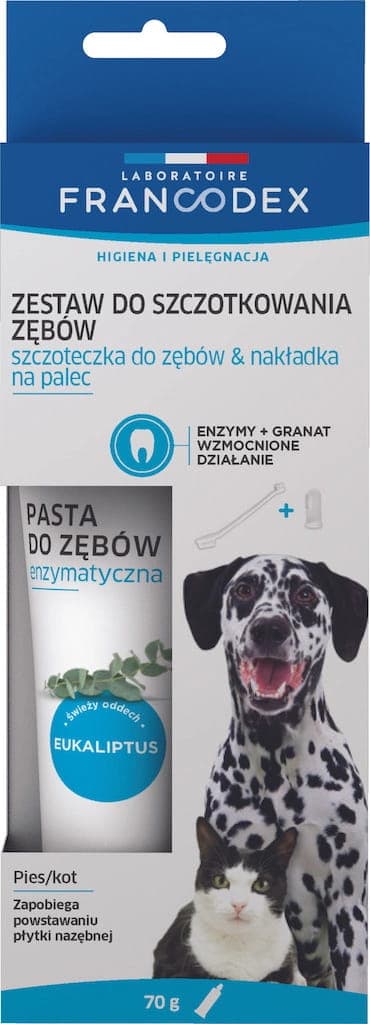 FRANCODEX PL Zestaw szczoteczka i pasta enzymatyczna do czyszczenia zębów 