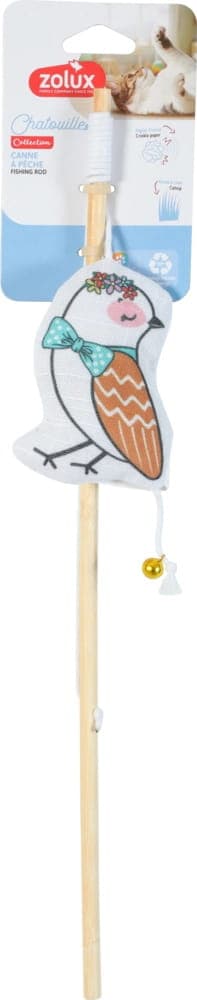 ZOLUX Zabawka dla kota wędka bambus ptak w wianku CHATOUILLE 48,8cm 