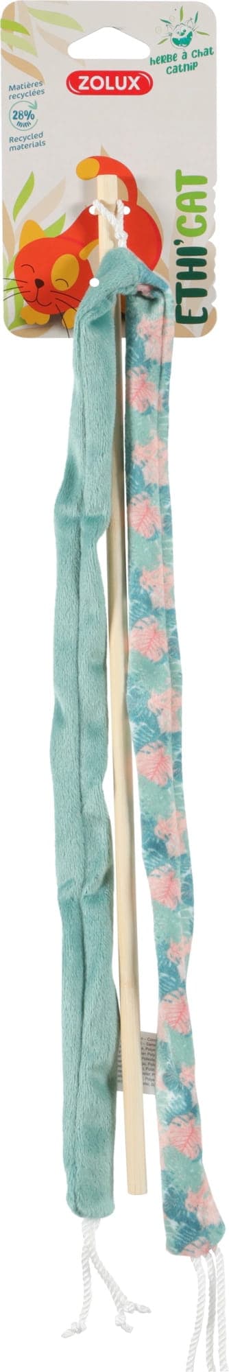 ZOLUX Zabawka dla kota wędka ze wstążką, liście ETHICAT 45 cm 