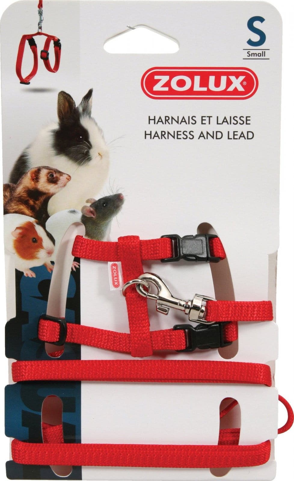 ZOLUX Szelki i smycz dla szczura S kol. czerwony 