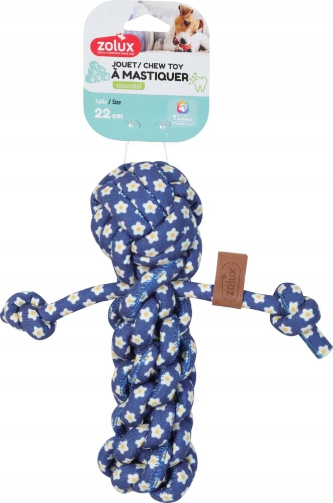ZOLUX Zabawka dla psa gryzak ludzik sznur BLUE FLOWER 22cm 