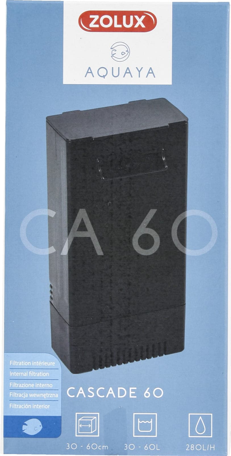 ZOLUX Filtr wewnętrzny do akwarium AQUAYA Cascade 60 kol. czarny 