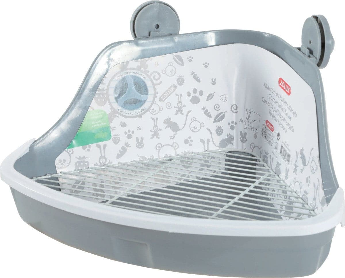 ZOLUX Toaleta narożna dla gryzonia mała 320x230x145 mm kol. szary 