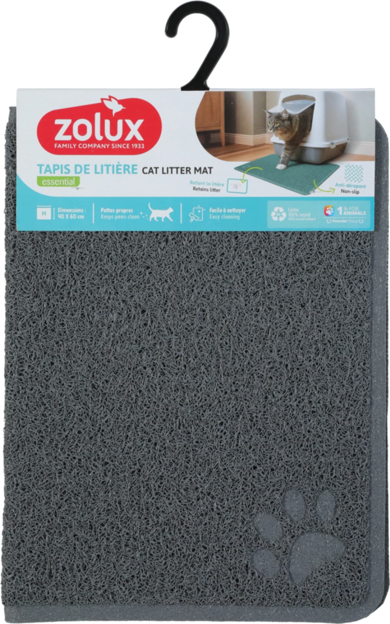 ZOLUX Wycieraczka pod kuwetę dla kota szara M duża 40x60 cm 