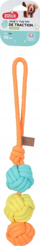 ZOLUX Zabawka dla psa szarpak 3 piłki sznur TWIST 42cm 