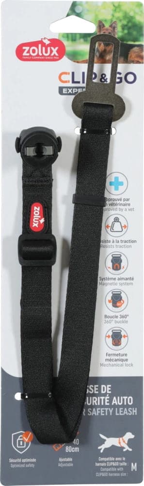 ZOLUX Pas samochodowy dla psa do szelek CLIP&GO M 