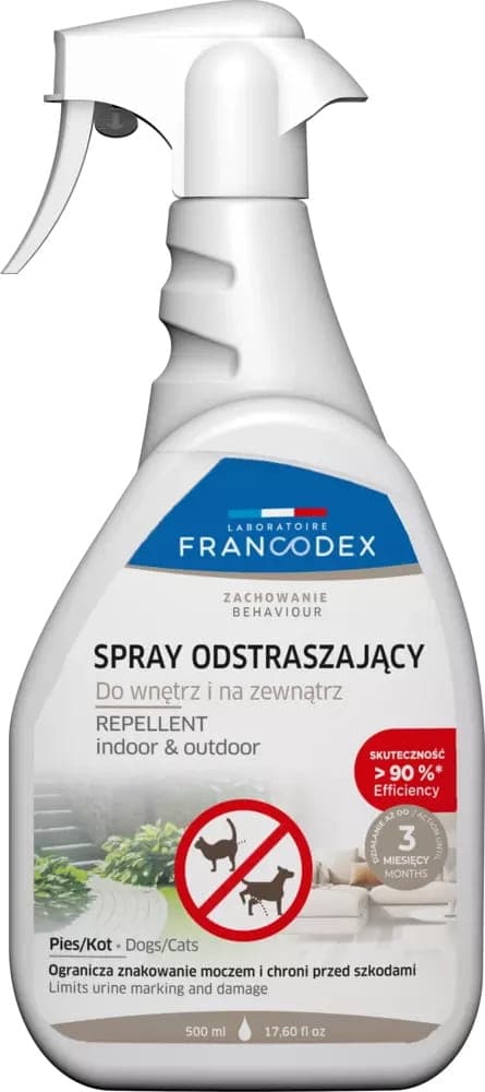 FRANCODEX PL Spray odstraszający do wnętrz i na zewnątrz psy/koty/kuny 500ml 