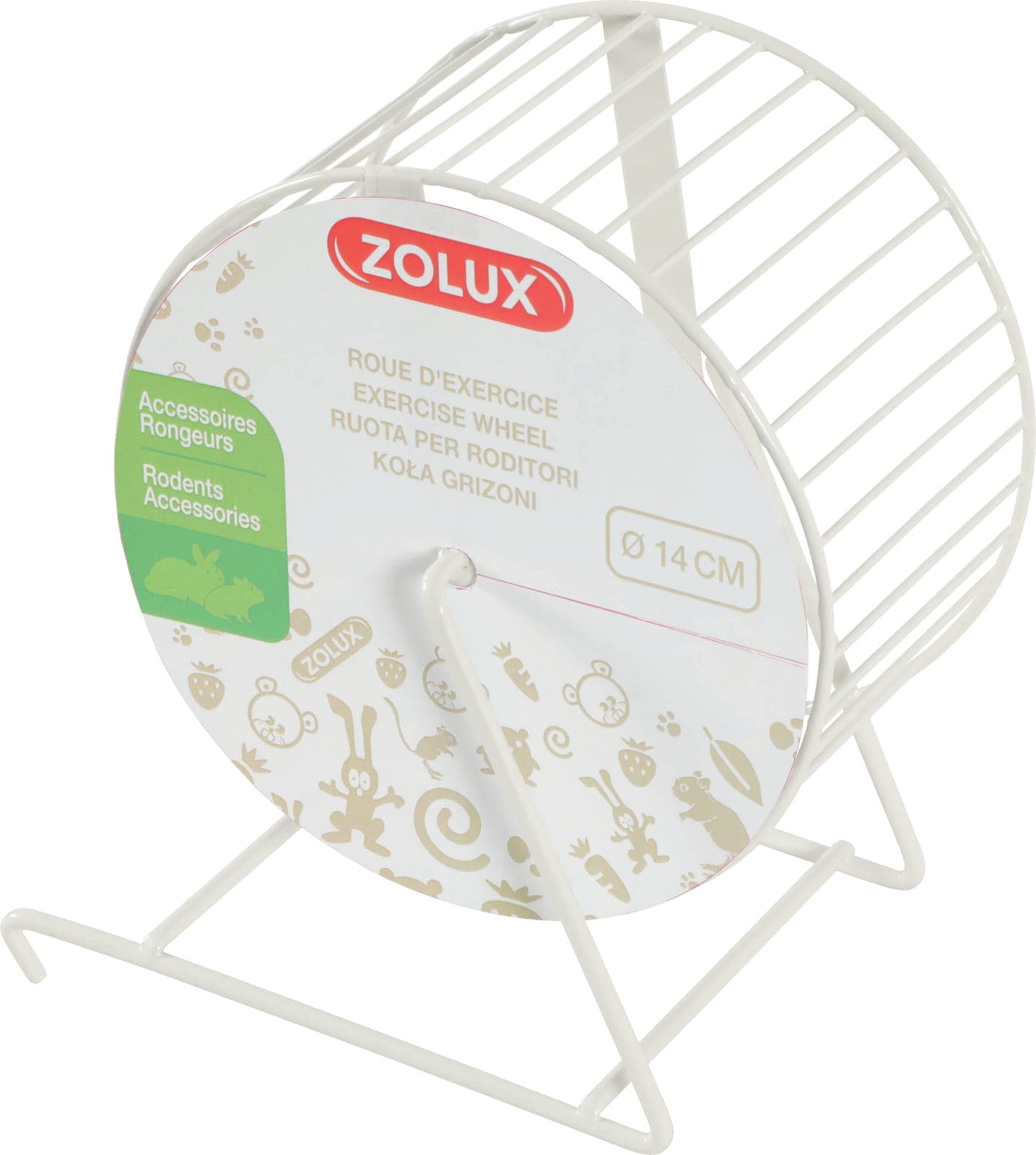ZOLUX Kołowrotek metalowy dla gryzonia 14 cm kol. beżowy 