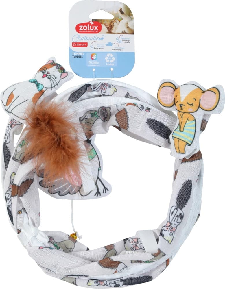 ZOLUX Tunel dla kota spirala wzór koty i myszy CHATOUILLE 79cm 