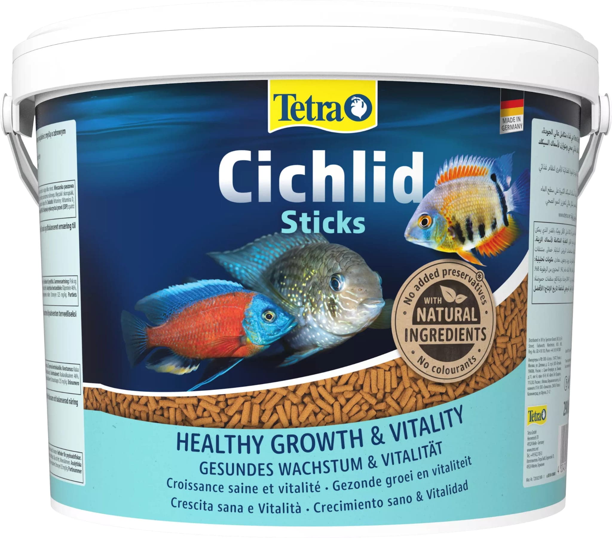 TETRA Cichlid Sticks 10 L wiadro , pokarm dla ryb pielęgnicowatych 