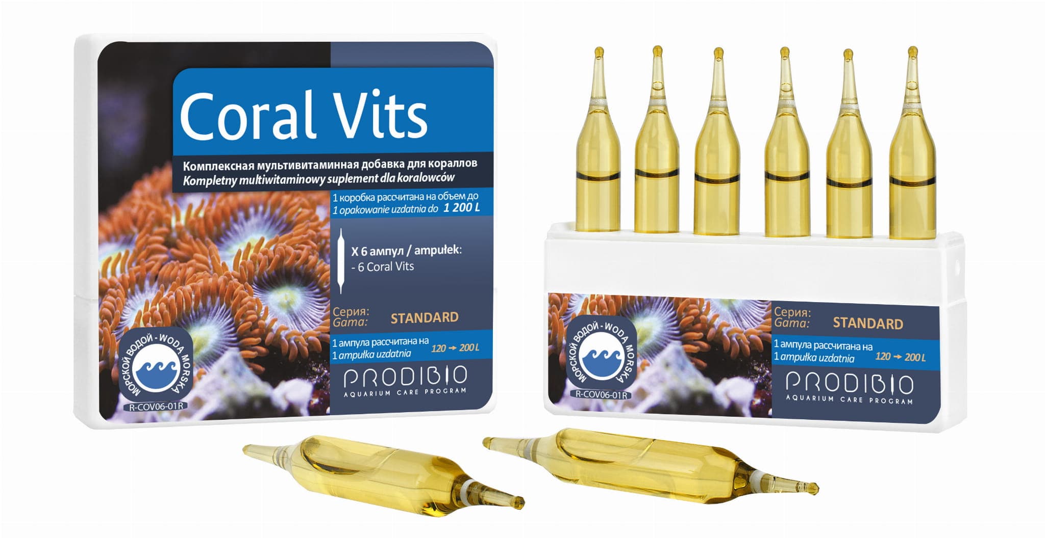 Prodibio Coral Vits 6 ampułek witaminy dla korali i ryb akw. morskie 