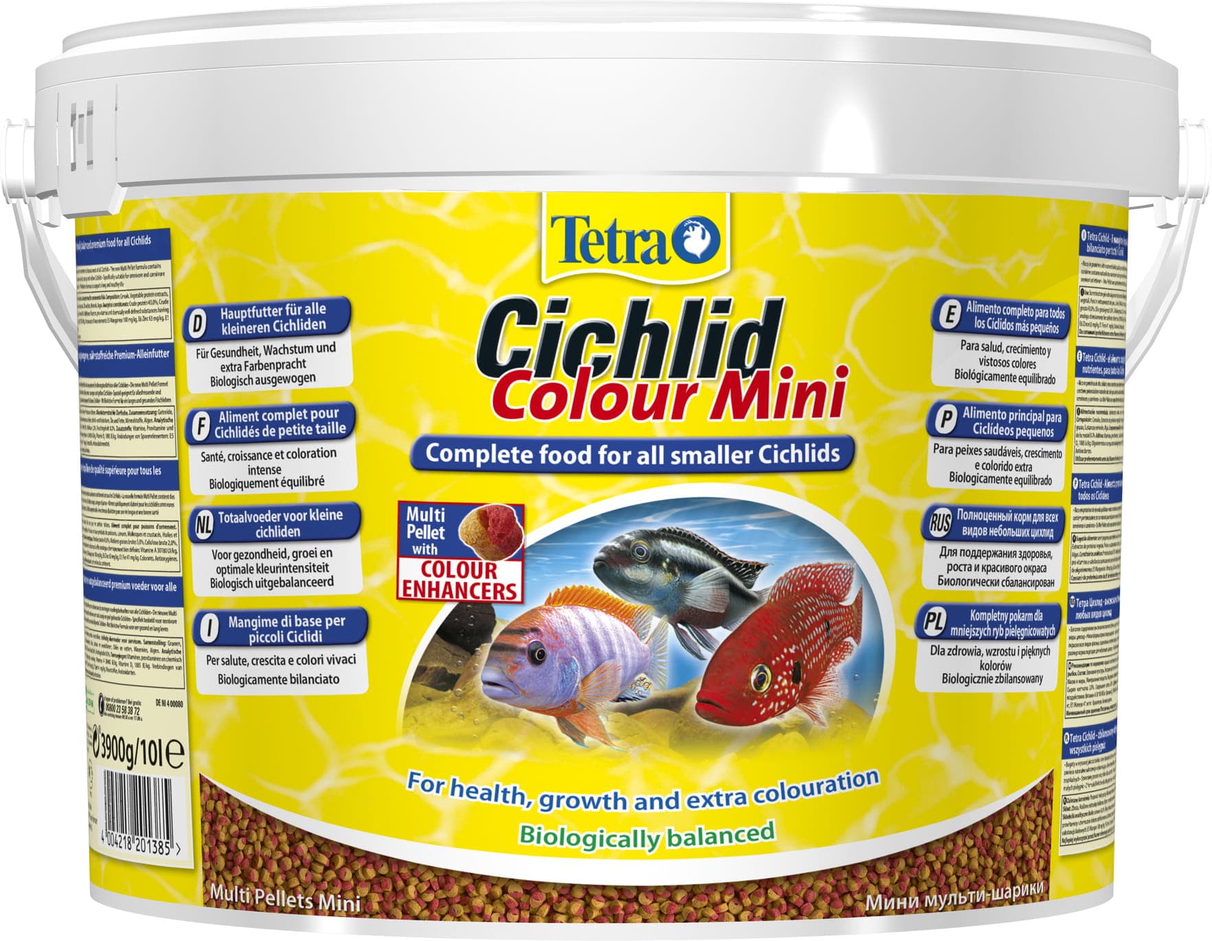 TETRA Cichlid Colour Mini Pellets 10L wiader.pokarm dla ryb,małe pielęgnice 