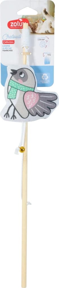 ZOLUX Zabawka dla kota wędka bambus ptak w szaliku CHATOUILLE 48,8cm 