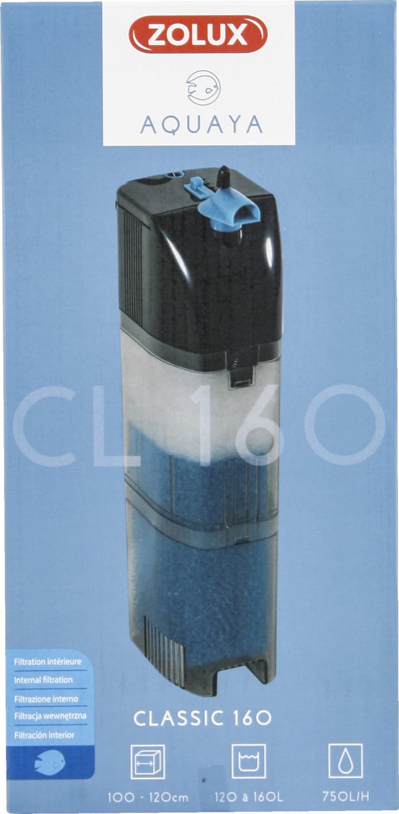 ZOLUX Filtr wewnętrzny do akwarium AQUAYA Classic 160 