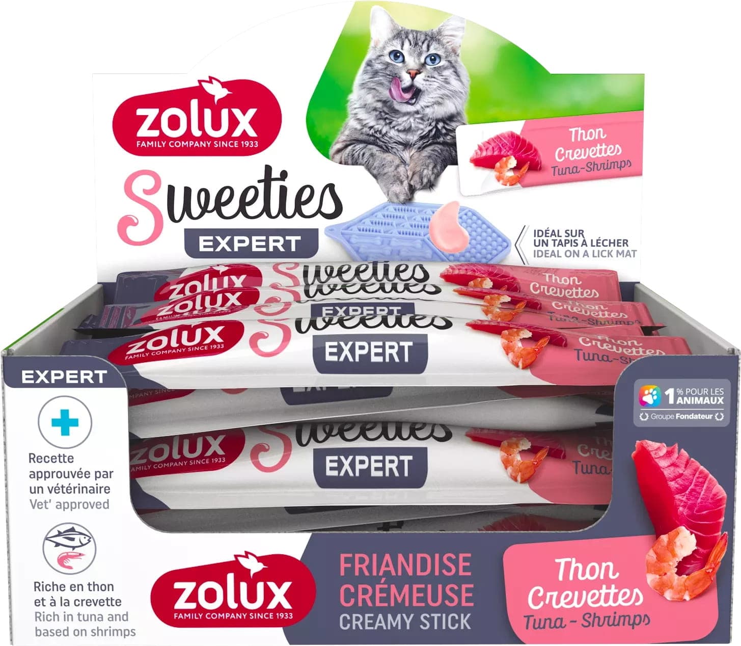 ZOLUX Przysmak kremowy dla kota SWEETIES z tuńczykiem i krewetką 14 g 