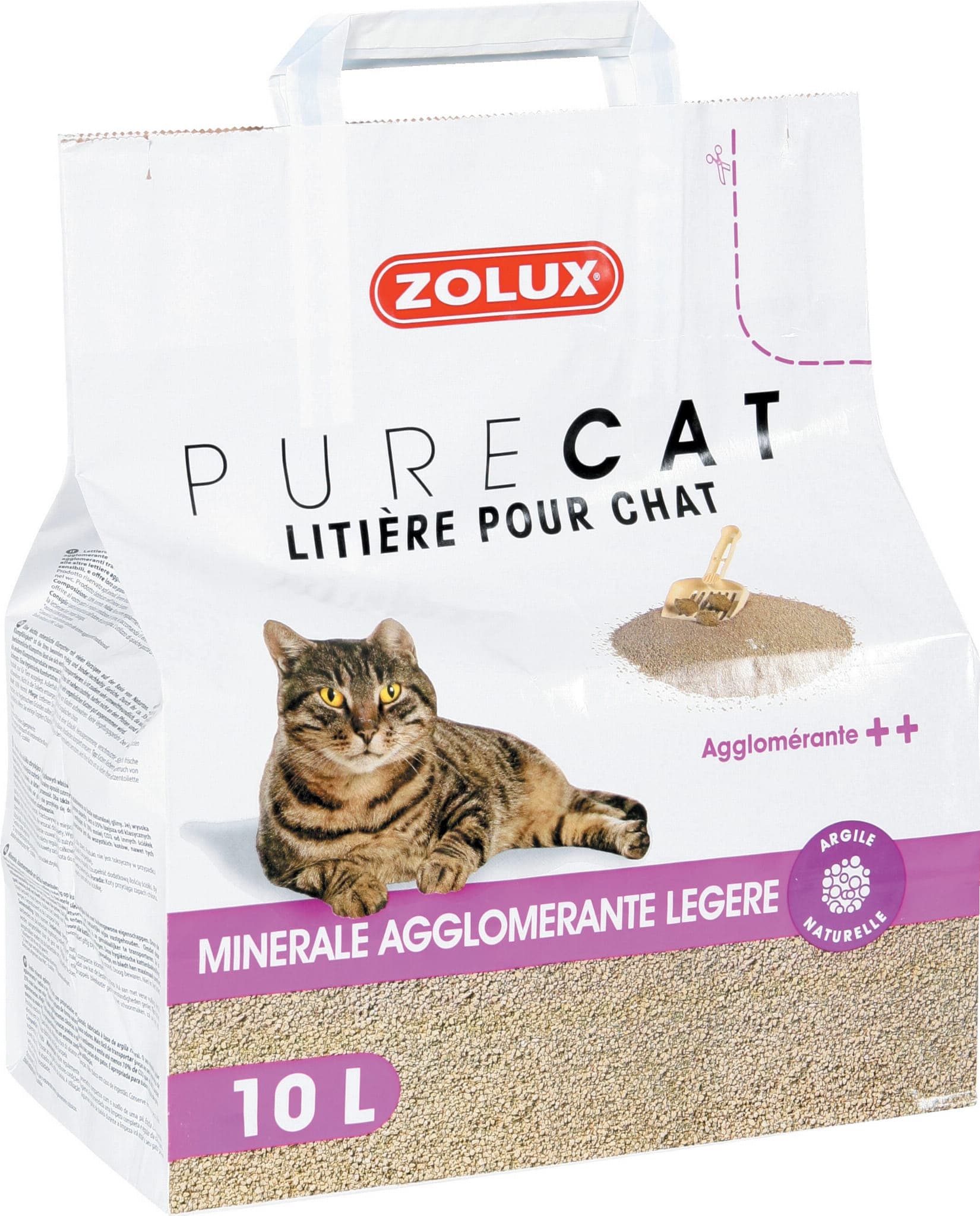 ZOLUX Żwirek dla kota zbrylający naturalny PURECAT 10 l 