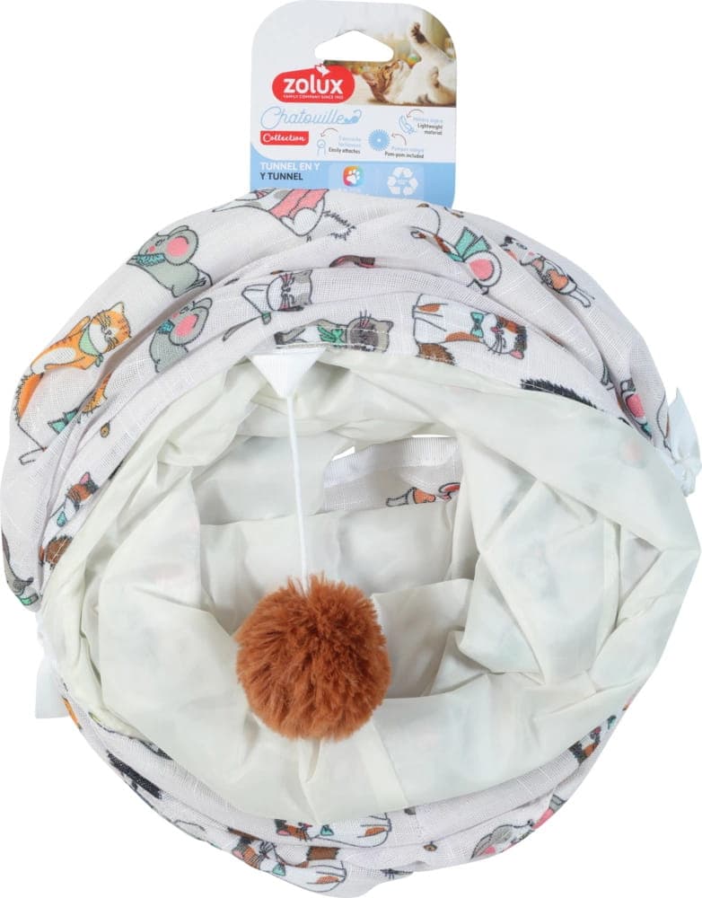 ZOLUX Zabawka dla kota tunel Y wzór koty i myszy CHATOUILLE 40x29x7 cm 