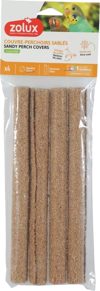 ZOLUX Nakładki ścierne na żerdki dla ptaka 2/24 cm x4 