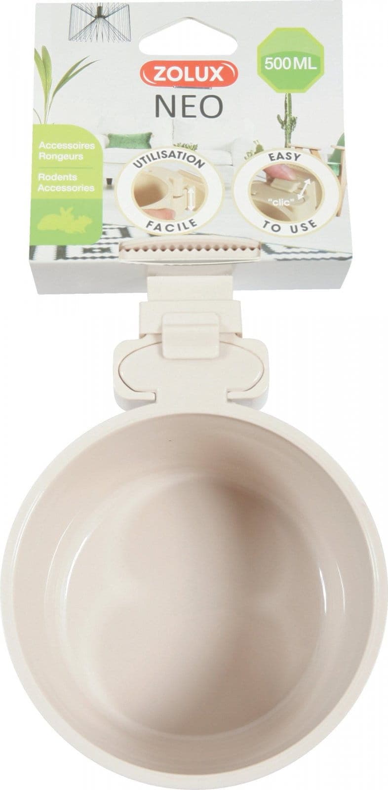 ZOLUX Miska dla gryzoni do zawieszenia w klatce NEO śr. 12 cm kol.beżowy 