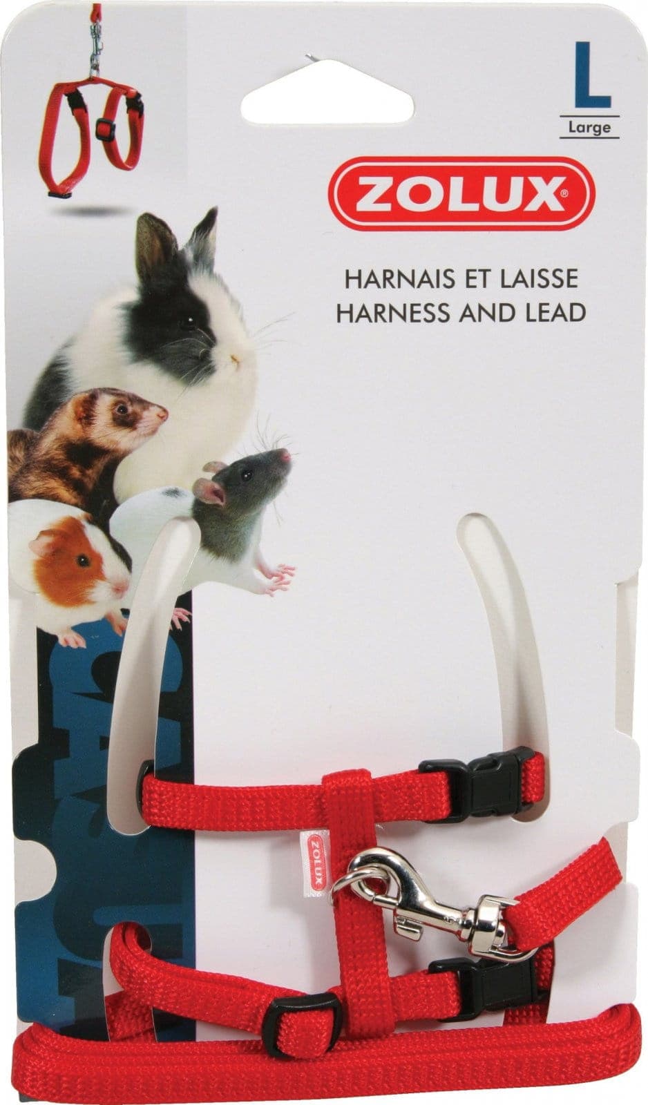 ZOLUX Szelki i smycz dla świnki morskiej L kol. czerwony 