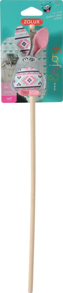 Zolux Zabawka dla kota wędka królik KALI kol. szary 40 cm 