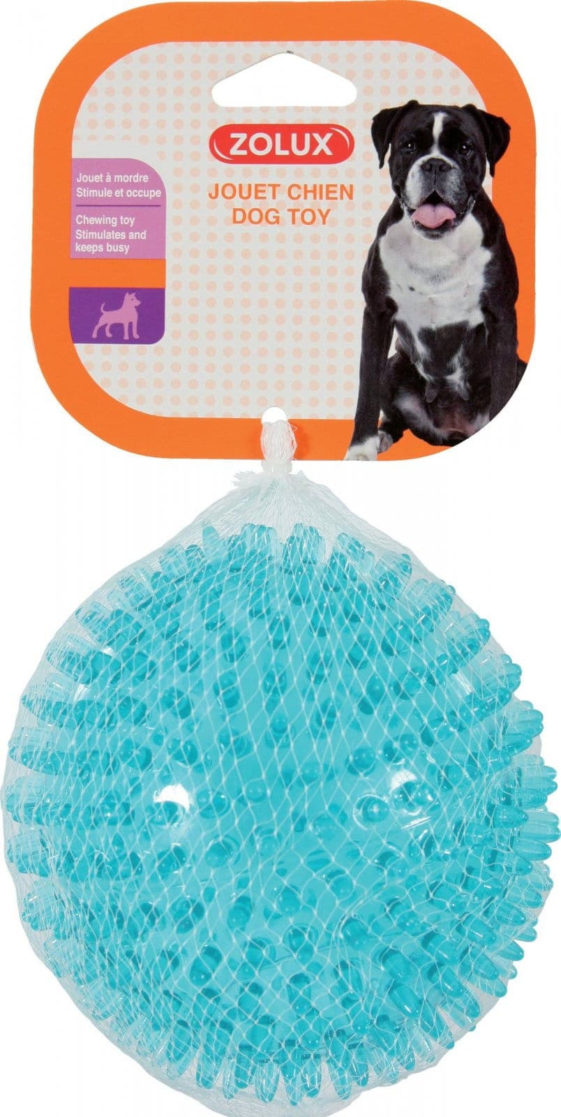 ZOLUX Zabawka dla psa piłka z kolcami TPR POP 13 cm kol. turkusowy 