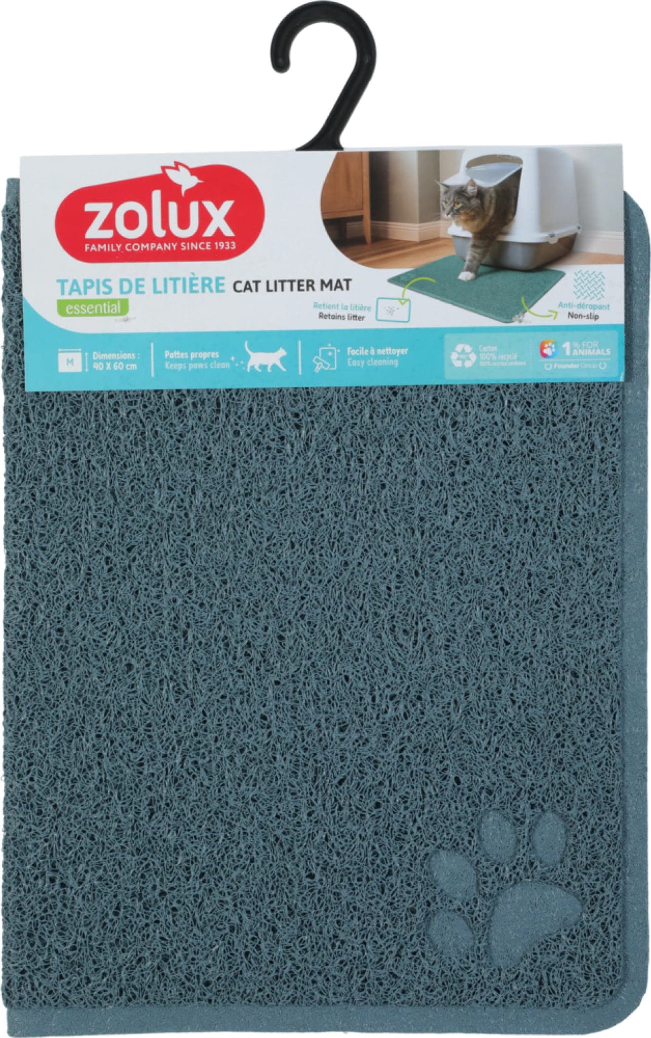 ZOLUX Wycieraczka pod kuwetę dla kota niebieska M duża 40x60 cm 