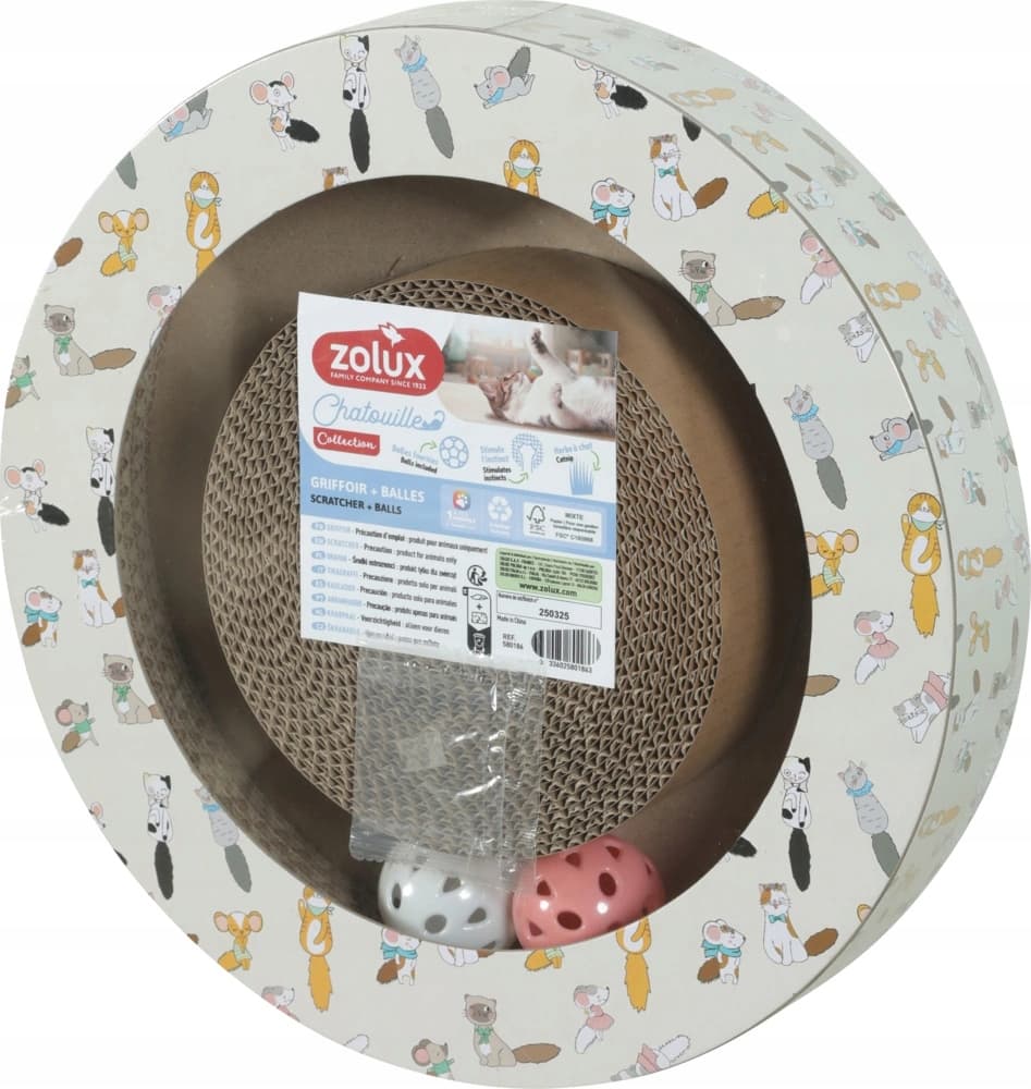 ZOLUX Drapka dla kota CHATOUILLE okrągła z piłkami i kocimiętką 