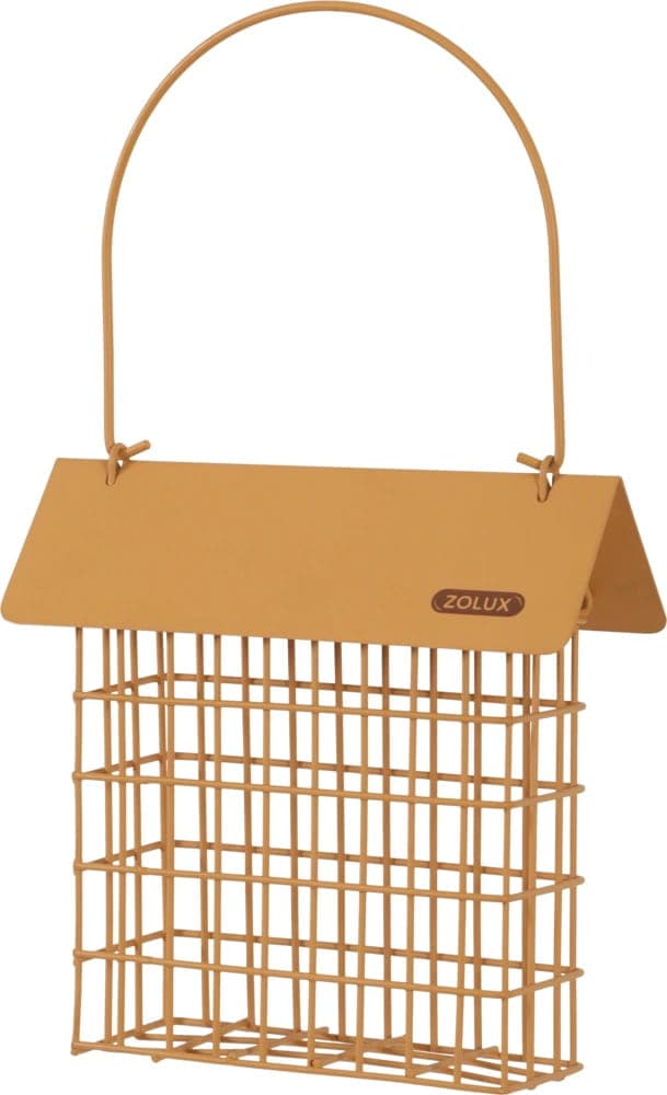 Zolux Karmnik do bloków tłuszczowych dla ptaków, z daszkiem kol. miodowy 
