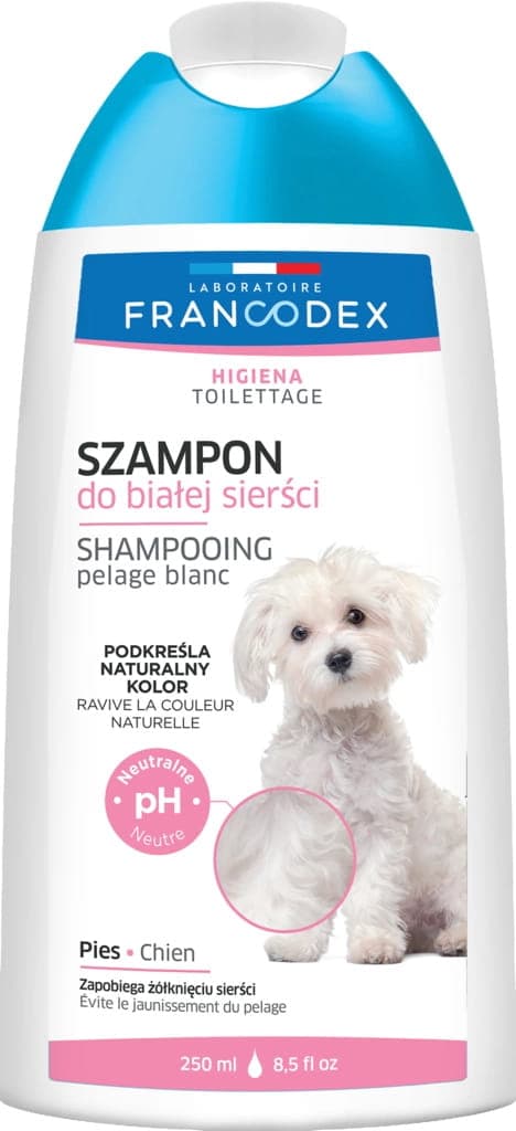 FRANCODEX PL Szampon dla psa do białej sierści, bez parabenów, 250 ml 