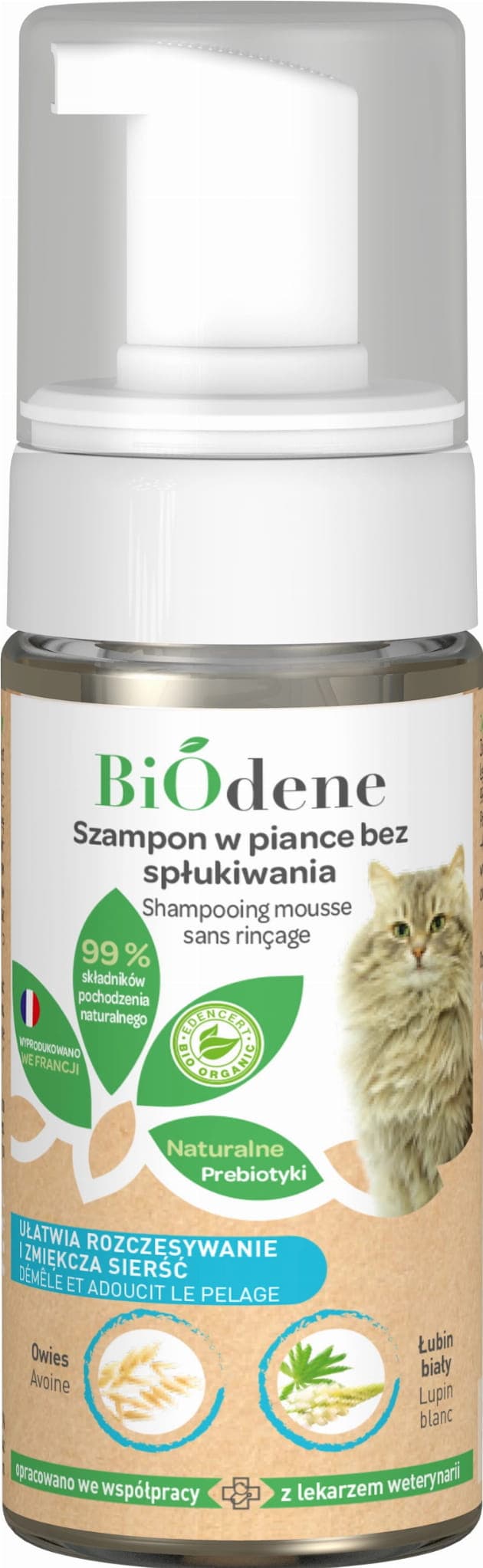 FRANCODEX PL Szampon w piance bez spłukiwania dla kota BIODENE 125 ml 