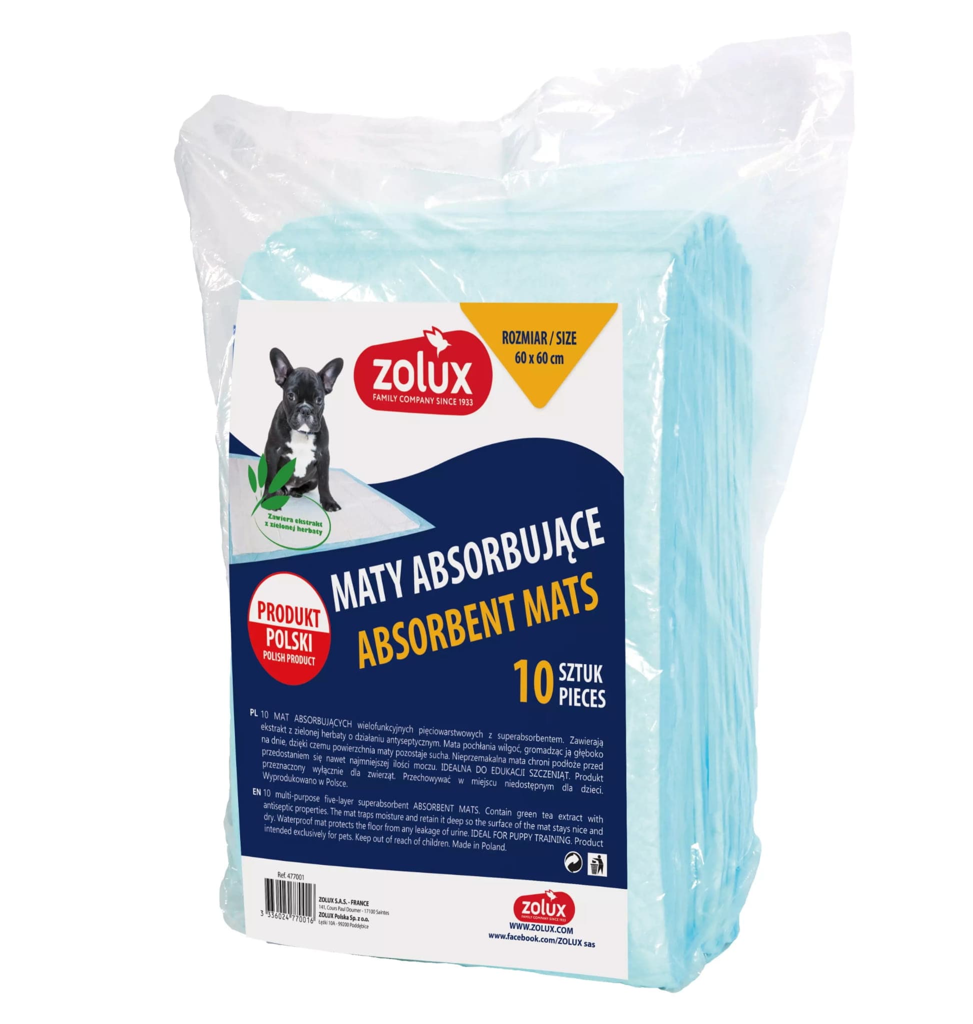 ZOLUX Podkłady higieniczne dla psa do nauki czystości 60 x 60 cm - 10 sztuk 