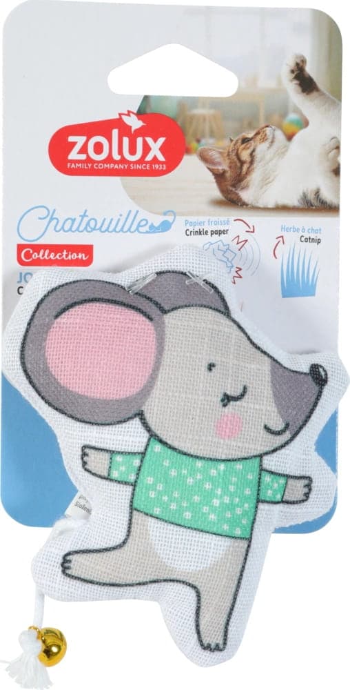 ZOLUX Zabawka dla kota dzwonek kocimiętka mysz sweter CHATOUILLE 10,5cm 