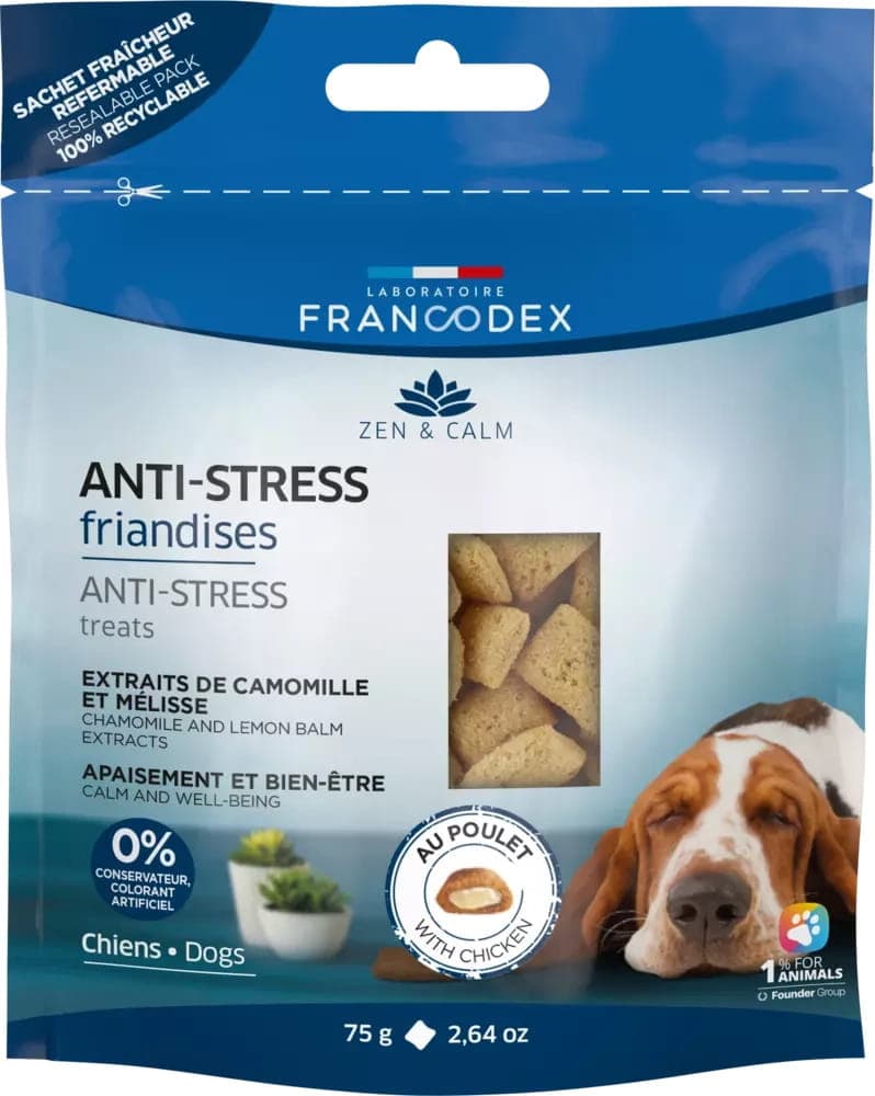 FRANCODEX Przysmak dla psa antystresowy, z kurczakiem, wyciąg z melisy 75 g 