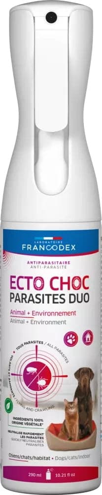 FRANCODEX Mgiełka na pasożyty dla psa i kota ECTO CHOC PARASITES DUO 290 ml 