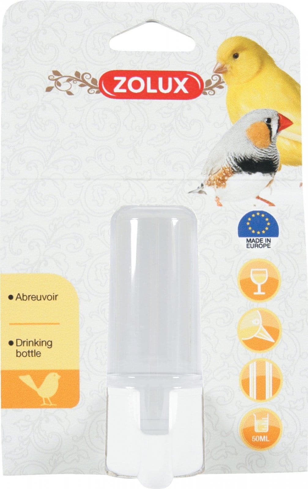 ZOLUX Poidełko dla ptaków 40x73x93 mm 50 ml 
