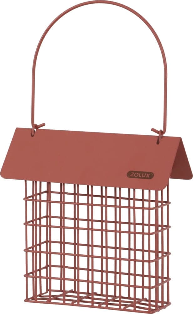 Zolux Karmnik do bloków tłuszczowych dla ptaków, z daszkiem kol. ceglasty 